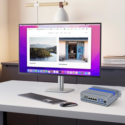 Fanloze industriële desktop pc 12e generatie I5 I7 met dubbele DP-display
