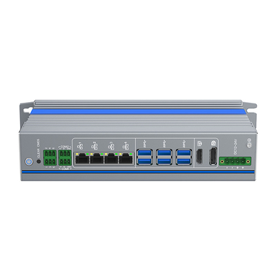 Krachtige Mini PC 24v Fanless 12e Gen Core Mini Comput Linux Met 6 USB3.0 4 LAN-poorten